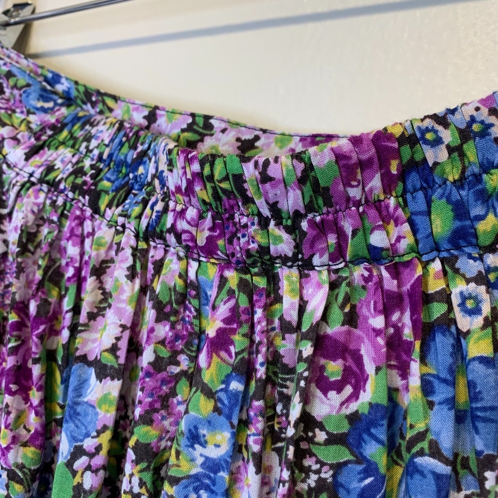 FP | NWT Floral High Rise Lightweight Pocket Pull On Cottagecore Culotte Shorts - Picture 5 of 7